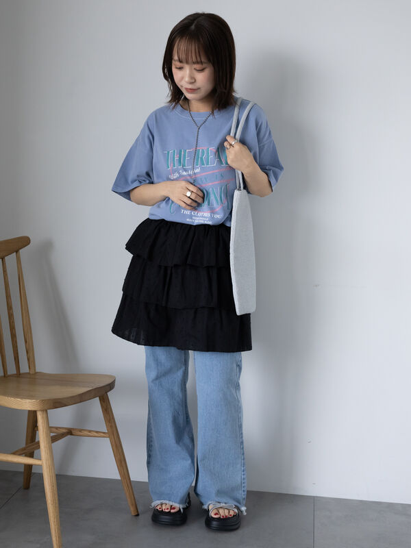 フレアジーンズ スカイブルー flare denim pants