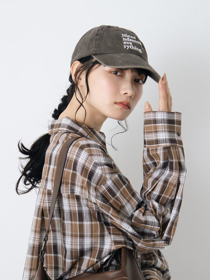 ウォッシュ加工刺繍キャップ（ブラック/ブラウン/グリーン）｜ehka sopo（エヘカソポ）通販