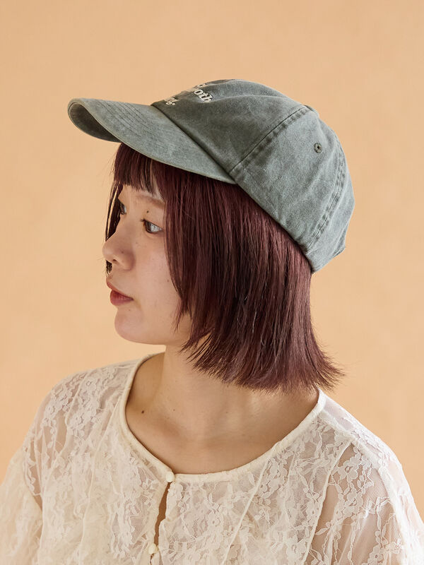 セール】 ウォッシュ加工刺繍キャップ（ブラック/ブラウン/グリーン