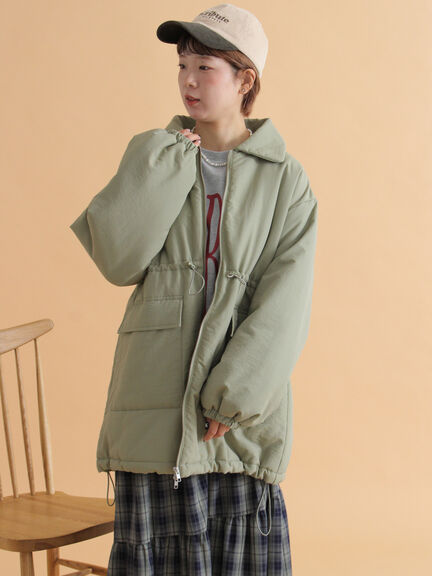 襟ボア中綿ジャケット（ブラック/カーキ/キナリ）｜ehka sopo（エヘカソポ）通販