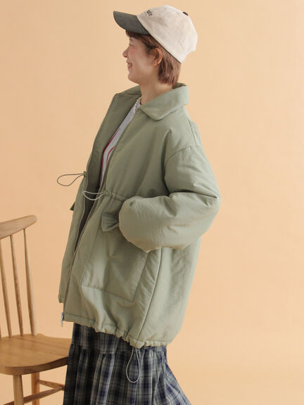 襟ボア中綿ジャケット（ブラック/カーキ/キナリ）｜ehka sopo（エヘカソポ）通販