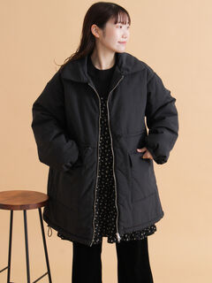 セール】 襟ボア中綿ジャケット（ブラック/カーキ/キナリ/アウター