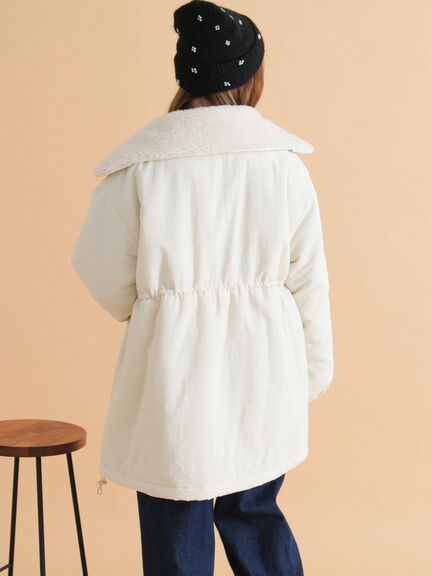 襟ボア中綿ジャケット（ブラック/カーキ/キナリ）｜ehka sopo（エヘカソポ）通販