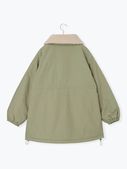 襟ボア中綿ジャケット（ブラック/カーキ/キナリ）｜ehka sopo（エヘカソポ）通販