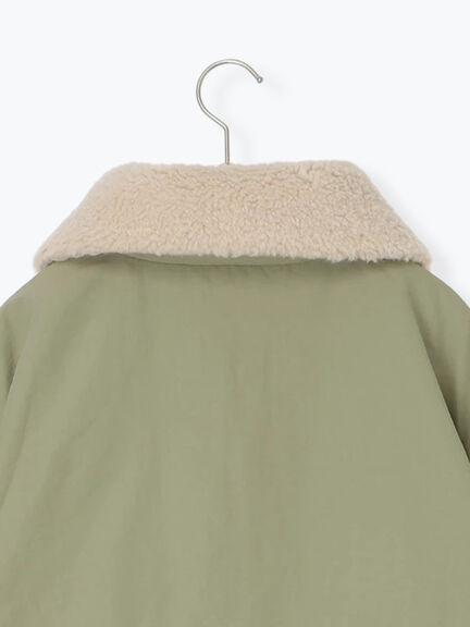 襟ボア中綿ジャケット（ブラック/カーキ/キナリ）｜ehka sopo（エヘカソポ）通販