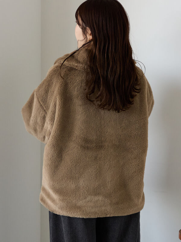 セール】 ジップファーブルゾン（グレー/モカ/キナリ/アウター