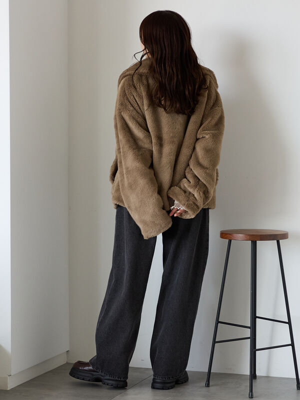 セール】 ジップファーブルゾン（グレー/モカ/キナリ/アウター