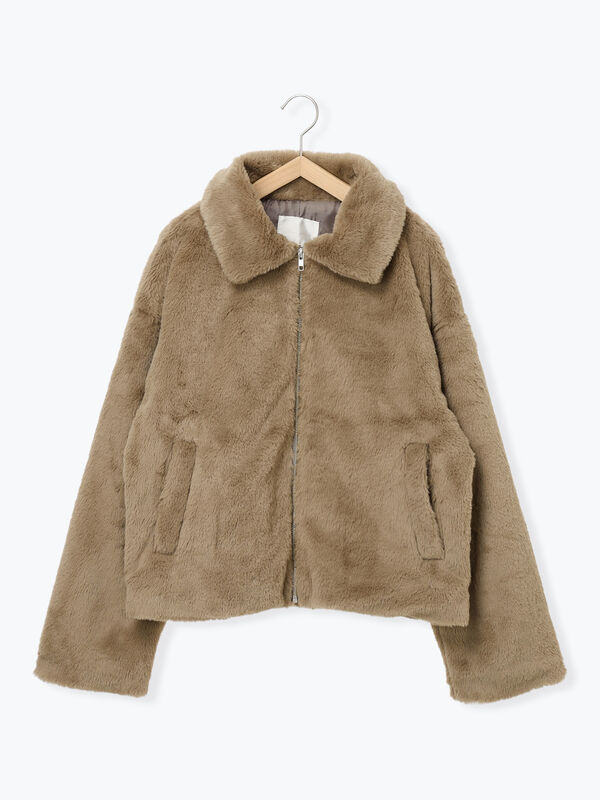 セール】 ジップファーブルゾン（グレー/モカ/キナリ/アウター