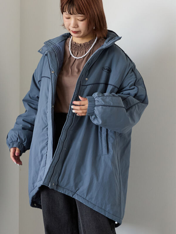 イソ 期間限定】 配色ラインモンスタージャケット（グレー/ブラック/ブルー