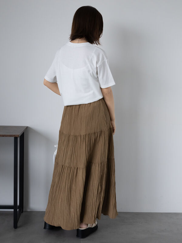 セール】 ティアードスカート（ブラック/ブラウン/キナリ/ボトムス