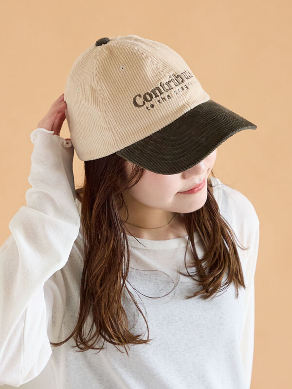 セール】 ウォッシュ加工コーデュロイキャップ（グレー/ブラック