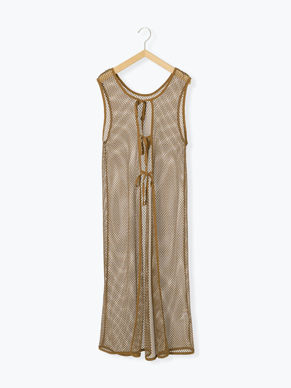 セール】 前後2WAYメッシュノースリーブワンピース（ブラック/モカ