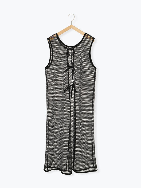 セール】 前後2WAYメッシュノースリーブワンピース（ブラック/モカ