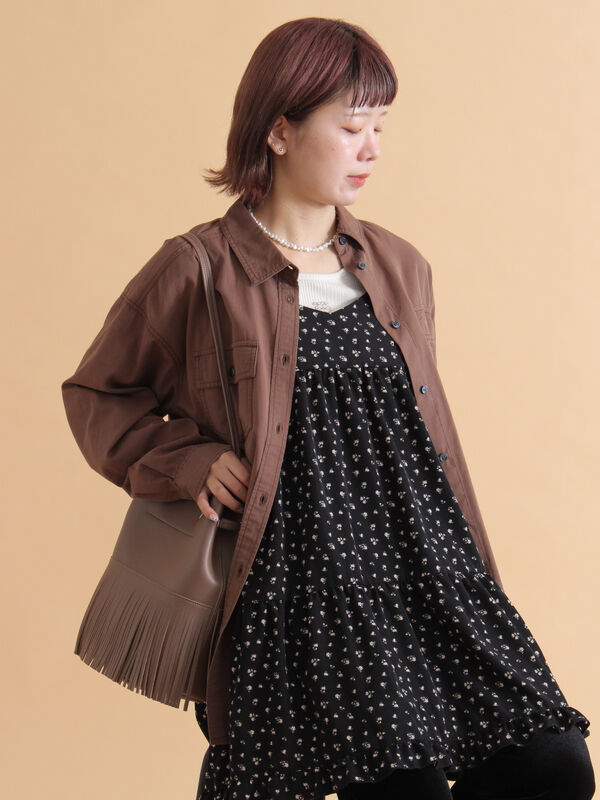 セール】 前後2WAY花柄ミニキャミワンピース（オフホワイト/ブラック