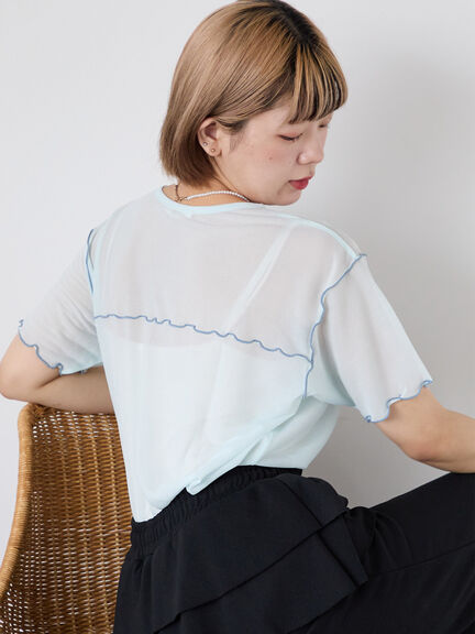 美品♡ エポカ パフスリーブ 半袖 ニット カットソー プルオーバー サイズ40 KOBE LETTUCE サマーニット 半袖 レディース パフスリーブ