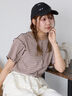 配色メローボーダーTシャツ（ピンク/モカ/イエロー/ミント）｜ehka sopo（エヘカソポ）通販