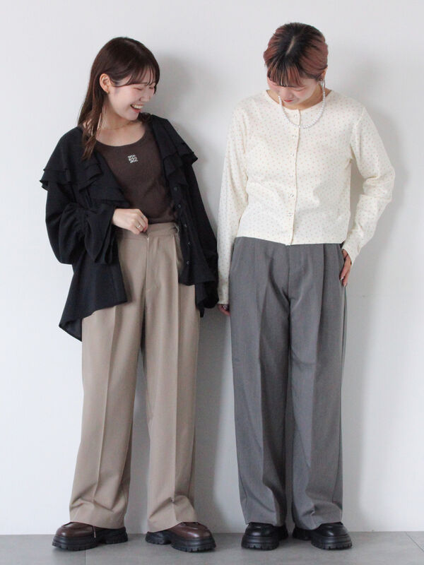 にちか　スラックス×2 セール】Two tuck gurkha slacks /2タックグルカスラックス