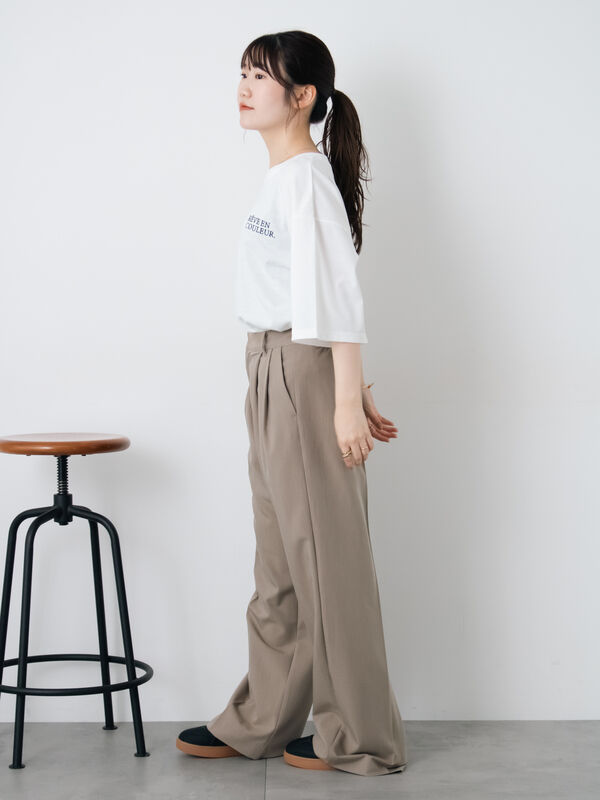 セール】 センタープレスツータックスラックス（グレー/ブラック