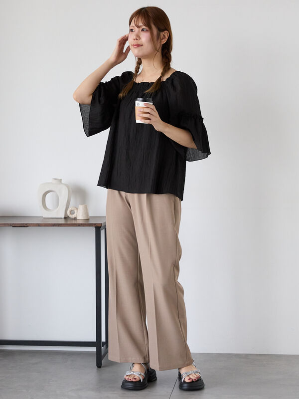 セール】 フレアスラックス（グレー/ベージュ/ブラウン/ボトムス