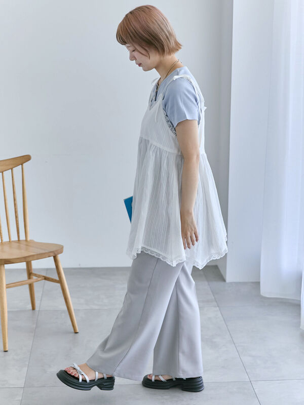 変形 ワイド フレア スラックス グレー ORIGINAL) ワイドフレア