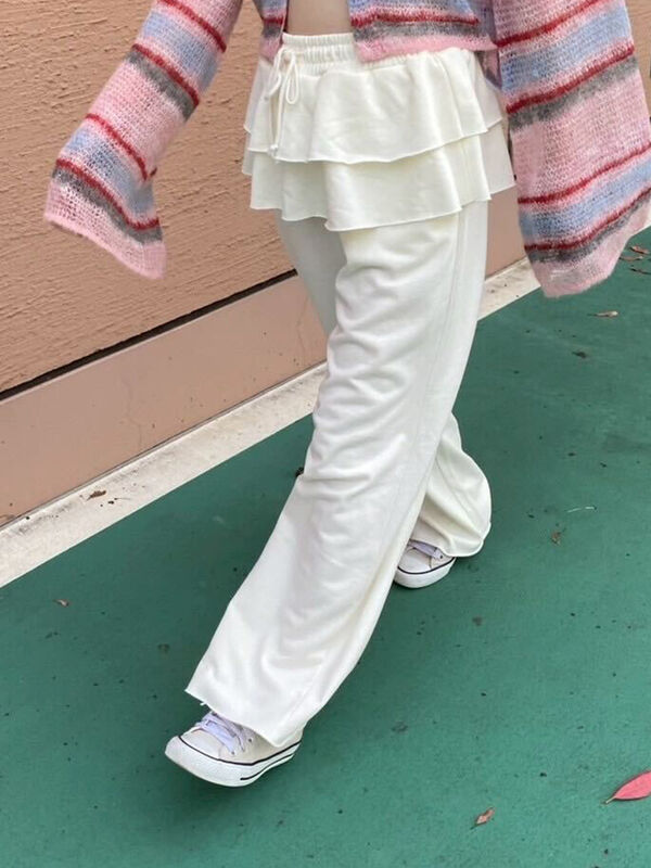 フリル付きスウェットパンツ（キナリ）｜ehka sopo（エヘカソポ）通販