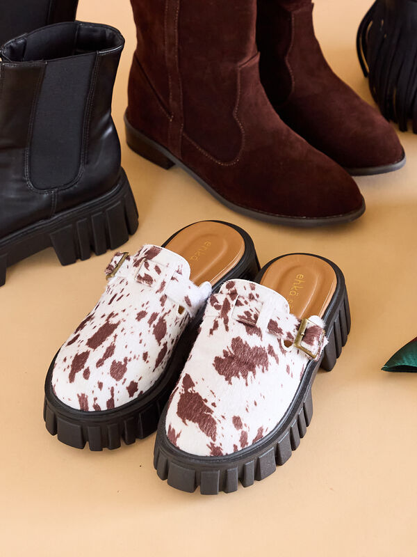 セール】 厚底サボ（オフホワイト/ブラック/ブラウン/シューズ