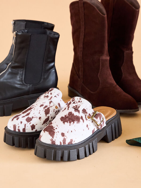 セール】 厚底サボ（オフホワイト/ブラック/ブラウン/シューズ