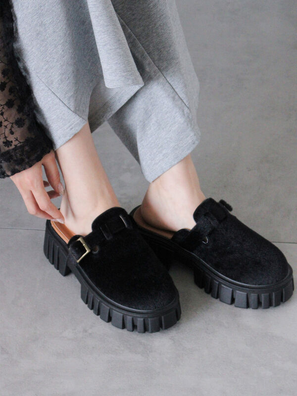 セール】 厚底サボ（オフホワイト/ブラック/ブラウン/シューズ