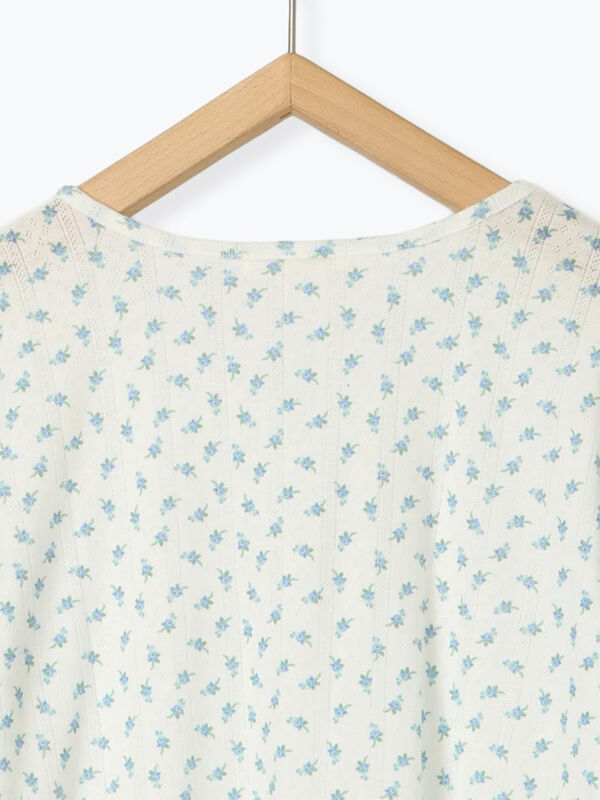 セール】 小花柄ヘンリーネックカットソー（ピンク/イエロー/ブルー