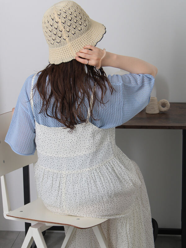 セール】 ◎ドットキャミワンピース（オフホワイト/ブラック/レッド