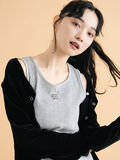 ワンポイント刺繍タンクトップ（グレー）｜ehka sopo（エヘカソポ）通販