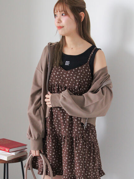 ワンポイント刺繍タンクトップ（グレー/ブラック/ブラウン/キナリ）｜ehka sopo（エヘカソポ）通販