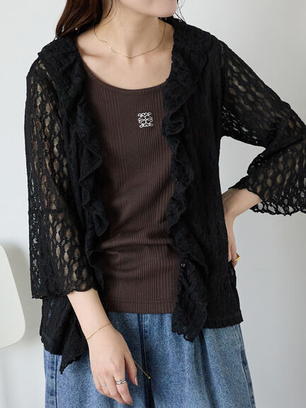 ワンポイント刺繍タンクトップ（グレー/ブラック/ブラウン/キナリ）｜ehka sopo（エヘカソポ）通販
