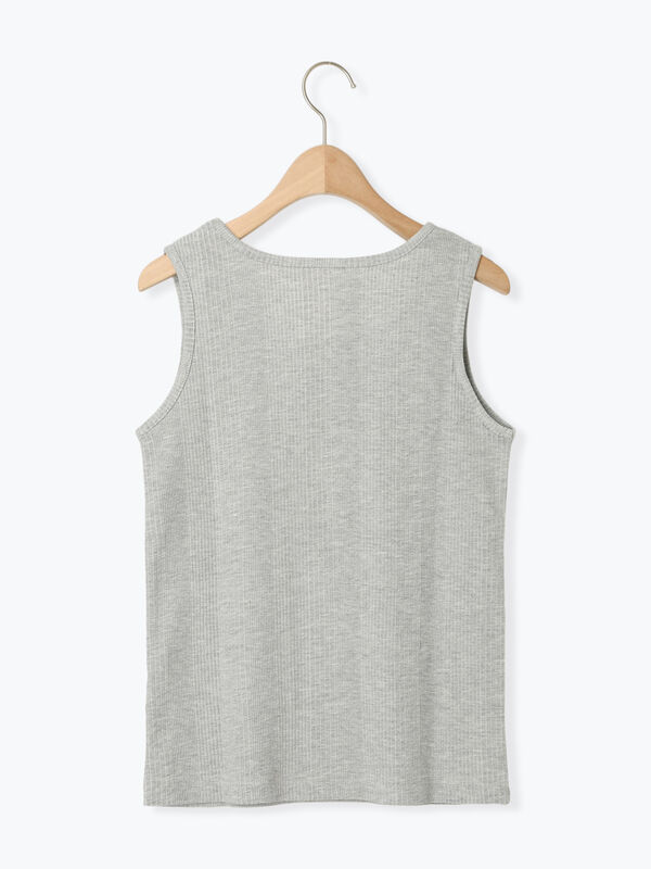 セール】 ワンポイント刺繍タンクトップ（グレー/ブラック/ブラウン