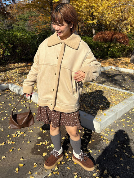 エコムートンジャケット（ベージュ/モカ/ブラウン）｜ehka sopo（エヘカソポ）通販