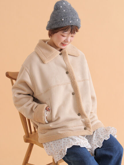 エコムートンジャケット（ベージュ/モカ/ブラウン）｜ehka sopo（エヘカソポ）通販