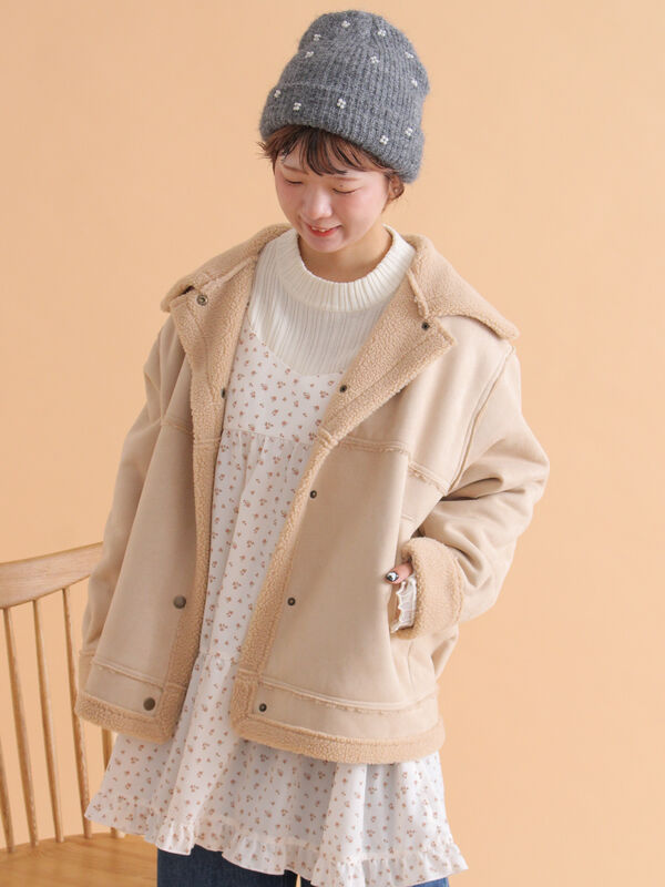 セール】 エコムートンジャケット（ベージュ/モカ/ブラウン/アウター