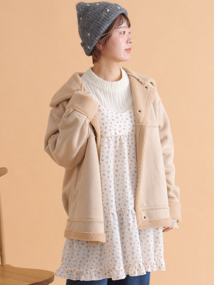 エコムートンジャケット（ベージュ/モカ/ブラウン）｜ehka sopo（エヘカソポ）通販