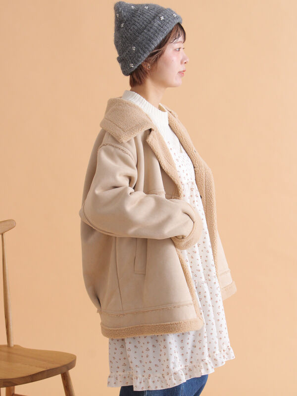 期間限定】 エコムートンジャケット（ベージュ/モカ/ブラウン/アウター