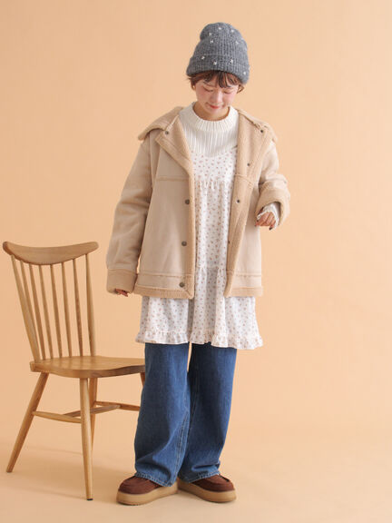 エコムートンジャケット（ベージュ/モカ/ブラウン）｜ehka sopo（エヘカソポ）通販