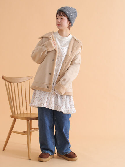 エコムートンジャケット（ベージュ/モカ/ブラウン）｜ehka sopo（エヘカソポ）通販