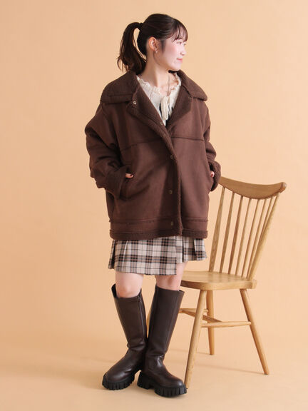 エコムートンジャケット（ベージュ/モカ/ブラウン）｜ehka sopo（エヘカソポ）通販