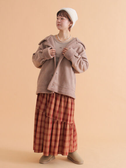 エコムートンジャケット（ベージュ/モカ/ブラウン）｜ehka sopo（エヘカソポ）通販