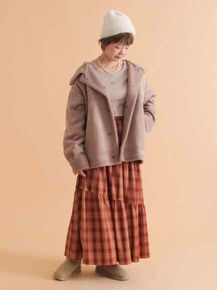 エコムートンジャケット（ベージュ/モカ/ブラウン）｜ehka sopo（エヘカソポ）通販