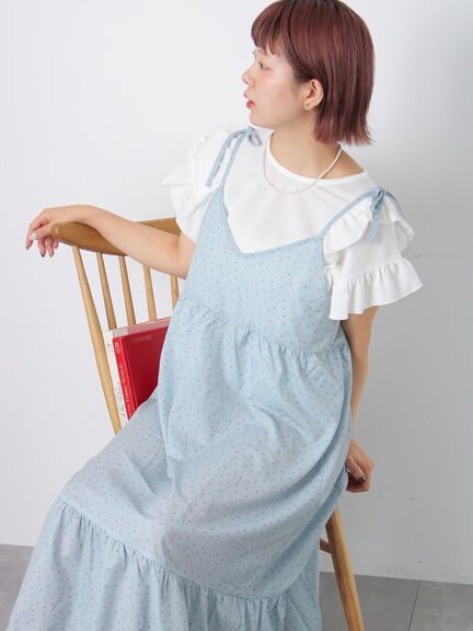 前後2WAY小花柄キャミワンピース（オフホワイト/サックスブルー/ネイビー）｜ehka sopo（エヘカソポ）通販