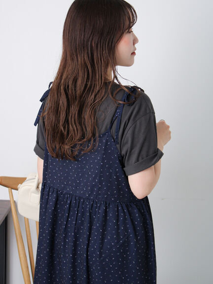 前後2WAY小花柄キャミワンピース（オフホワイト/サックスブルー/ネイビー）｜ehka sopo（エヘカソポ）通販