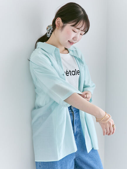 グリッターロゴTシャツ（オフホワイト/チャコールグレー/ベージュ）｜ehka sopo（エヘカソポ）通販