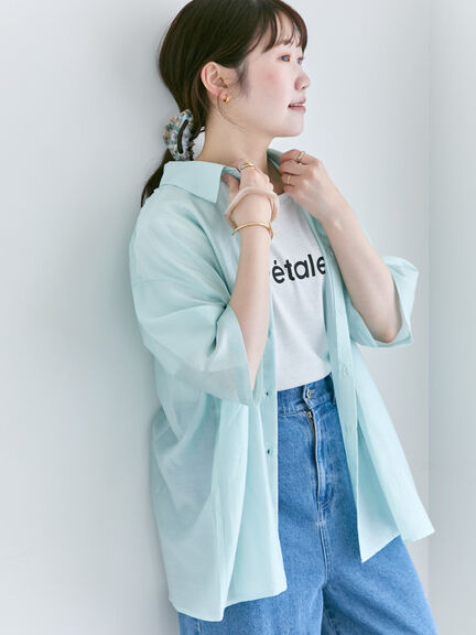 グリッターロゴTシャツ（オフホワイト/チャコールグレー/ベージュ）｜ehka sopo（エヘカソポ）通販
