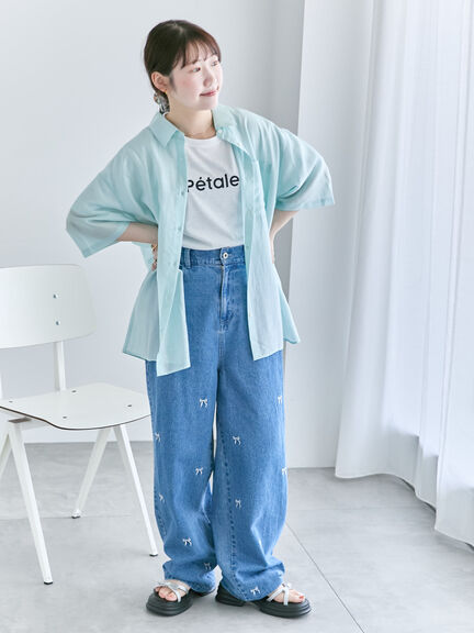 グリッターロゴTシャツ（オフホワイト/チャコールグレー/ベージュ）｜ehka sopo（エヘカソポ）通販