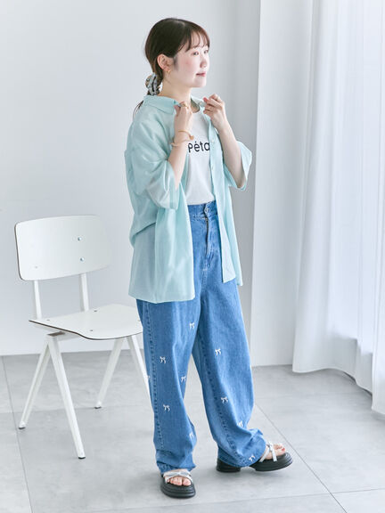グリッターロゴTシャツ（オフホワイト/チャコールグレー/ベージュ）｜ehka sopo（エヘカソポ）通販